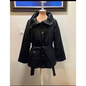 black trench coat size L Jones New York